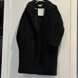 Alo Yoga Black Oversized Sherpa Trench-Coat-NWT